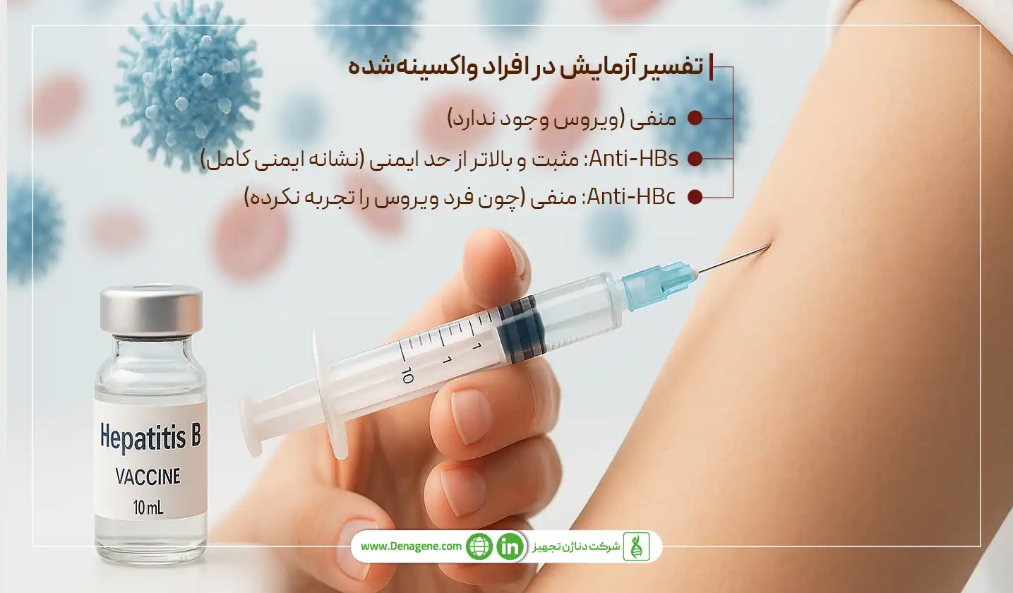 تفسیر آزمایش در افراد واکسینهشده برای هپاتیت ب